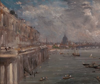 Somerset House Terras vanaf Waterloo Bridge door John Constable