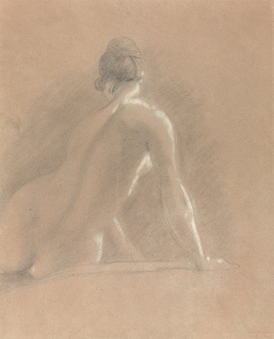 Studie van een vrouwelijk naakt, gezien van achteren door John Constable