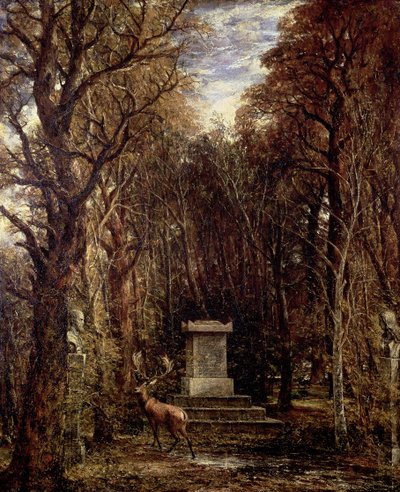 Het cenotaaf ter nagedachtenis aan Reynolds, Coleorton door John Constable
