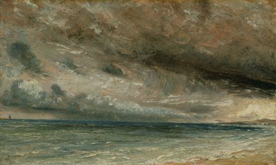De kust bij Brighton - Stormachtige avond, c.1828 door John Constable