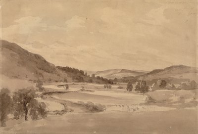 De Derwent Vallei met Chatsworth in de Verte door John Constable