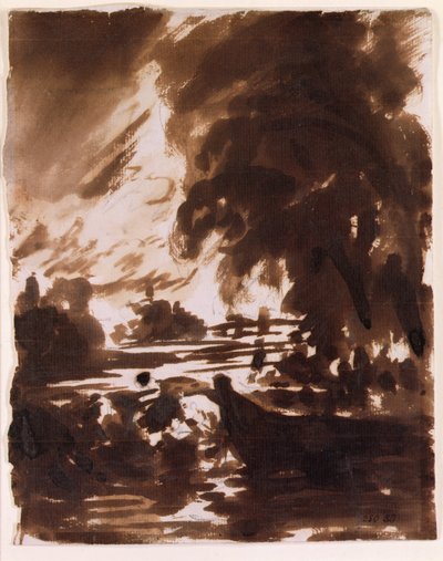 Bomen en Waterpartij aan de Stour door John Constable