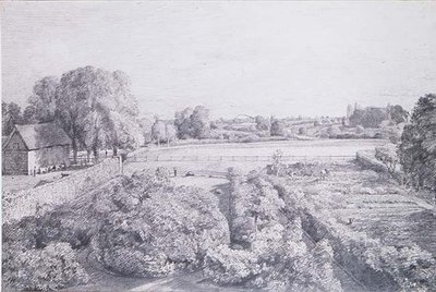 Uitzicht op East Bergholt over de moestuin van Golding, het huis van Constable door John Constable