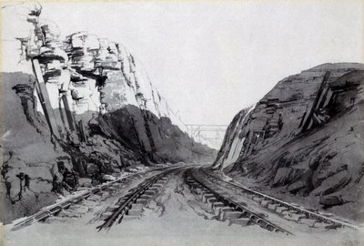 Blisworth Cutting, Northamptonshire, september 1838 door John Cooke Bourne