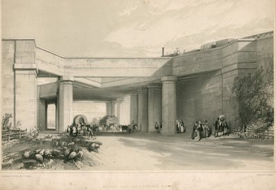 Brug over de Uxbridge Road, Londen door John Cooke Bourne