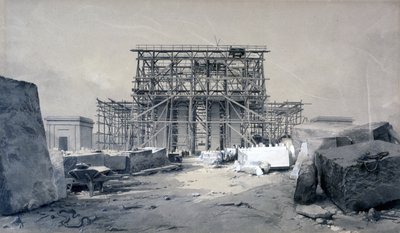 Bouw van de Euston Arch, januari 1838 door John Cooke Bourne