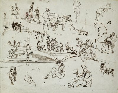 Bouw van de Londen en Birmingham spoorweg, ca. 1835 door John Cooke Bourne