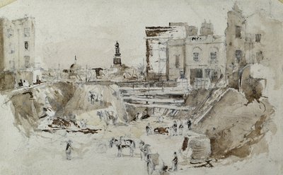 Bouw van de London en Birmingham Railway, c.1835 door John Cooke Bourne