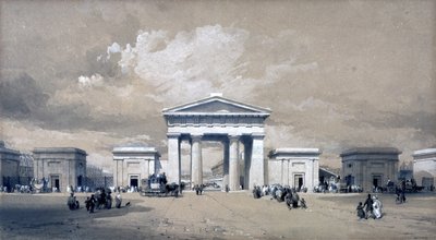 Euston Arch, april 1838 door John Cooke Bourne