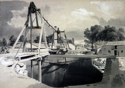 Grote ventilatieschacht en hijsinstallatie, Kilsby Tunnel, 15 juli 1837 door John Cooke Bourne