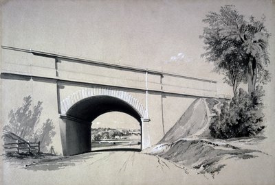 Oblique Bridge, Boxmoor, Hertfordshire, 12 juni 1837 door John Cooke Bourne