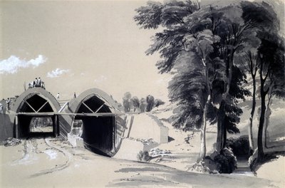 Occupation Bridge, Bugbrooke, Northamptonshire, 9 juli 1837 door John Cooke Bourne