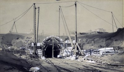 Primrose Hill Tunnel, april 1837 door John Cooke Bourne