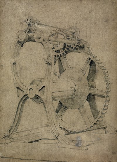 Lier of krabmechanisme voor het winden van kettingen, 1830s door John Cooke Bourne