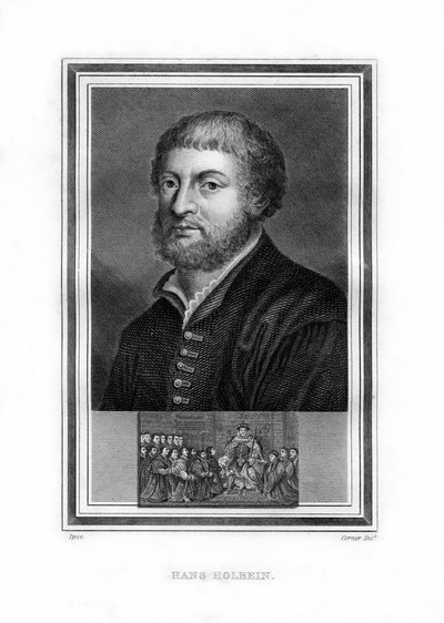 Hans Holbein de Jongere, Duitse Noordelijke Renaissance schilder, 1825 door John Corner