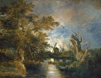 Maanlicht op de Yare door John Crome