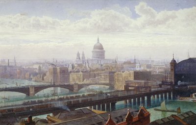 Cannon Street Railway Bridge en Southwark Bridge, Londen door John Crowther