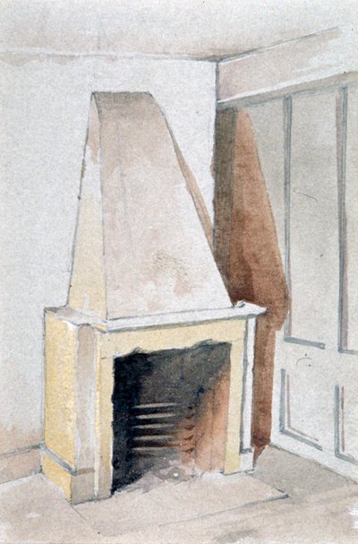 Open haard in een van de bovenkamers, nr. 21 Austin Friars Street, City of London, 1885 door John Crowther