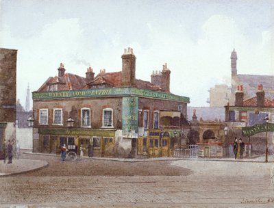 Green Gate Tavern op de kruising van City Road en Bath Street, Londen, ca. 1880 door John Crowther