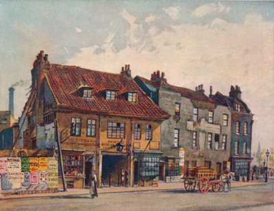 Huizen aan de westkant van Church Street, Lambeth, Lambeth Bridge Road, Londen, ca. 1874 door John Crowther