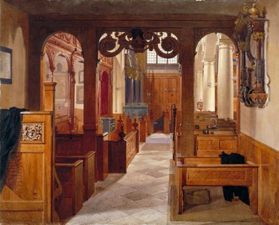 Interieur van Charterhouse Chapel, Londen, 1885 door John Crowther