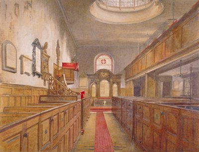 Interieur van de Heilige Drie-eenheid, Minories, Londen, 1881 door John Crowther