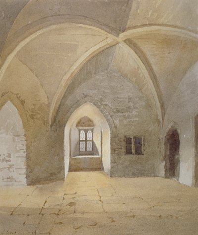 Interieur van de gevangenis in de Bowyer Tower, Tower of London, Stepney, Londen, 1883 door John Crowther