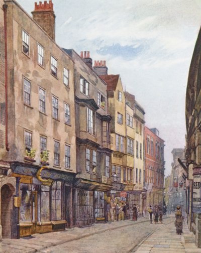 Verloren Londen: Holywell Street, kijkend naar het Westen door John Crowther
