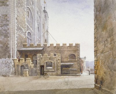 Ordnance Office aan de voet van de Witte Toren, Tower of London, Stepney, Londen door John Crowther