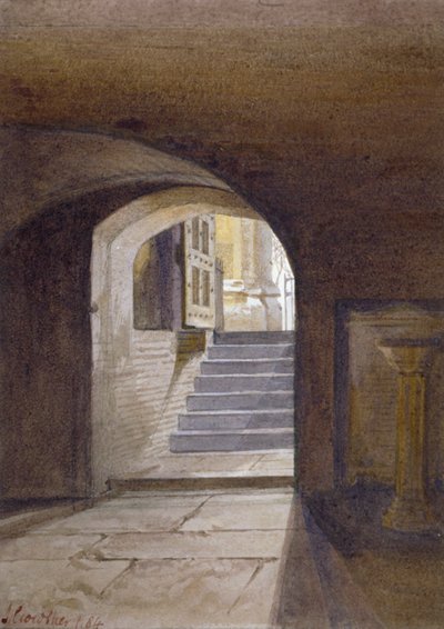Uitzicht op de kapel van St. Peter ad Vincula in de Tower of London, 1884 door John Crowther