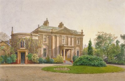 Uitzicht op de voorkant van Carroun House, South Lambeth Road, Lambeth, Londen, 1887 door John Crowther