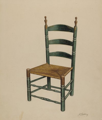 Ladderrugstoel, ca. 1939 door John Cutting