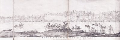 Panoramisch uitzicht op de stad Benares, 1827 door John Dalrymple