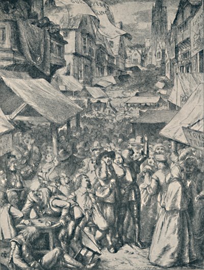 IJdelheid Beurs. Uit De Pelgrimsreis John Bunyan, ca. 1850-1890, 1923 door John Dawson Watson