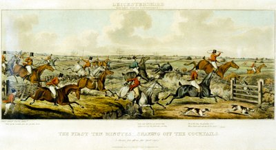 De Eerste Tien Minuten, De Leicestershires, gegraveerd door Henry Alken door John Dean (after) Paul