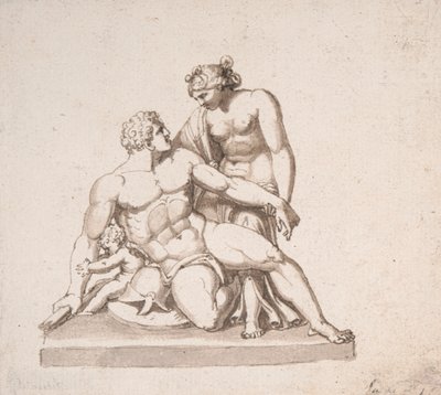 Studie van een beeldengroep: Mars, Venus en Cupido door John Deare