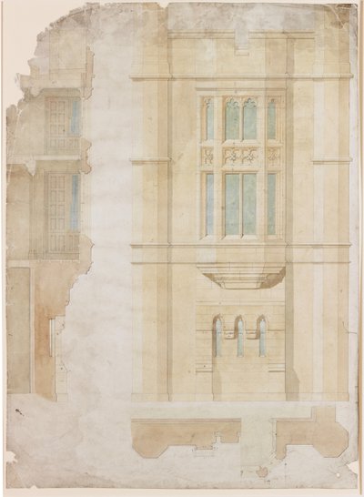 Ontwerp voor erkerraam, Holme Eden door John Dobson