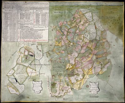 Kaart van het Bos en Landgoed van Fecknam (Feckenham) door John Doharty
