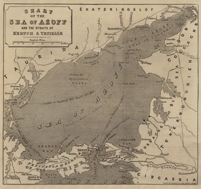 Kaart van de Zee van Azov en de Straat van Kertsj en Yenikale door John Dower