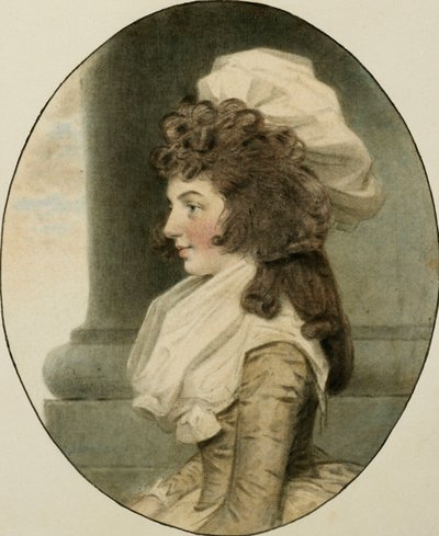 Portret van Sarah Whitmore, zittend bij een zuil, 1787 door John Dowman