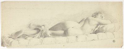 Oude standbeeld van slapende hermafrodiet door John Downman