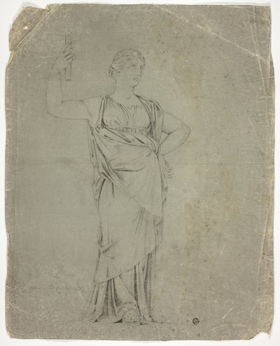 Oude standbeeld van staande vrouwelijke figuur door John Downman