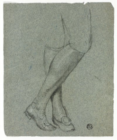 Gekruiste benen van staande figuur door John Downman