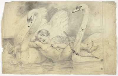 Cupido en zwanen door John Downman