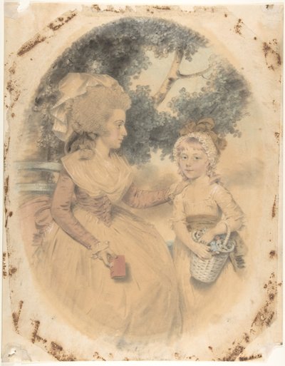 Mevrouw Morgan en haar kind door John Downman