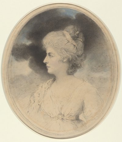 Portret van een vrouw in profiel door John Downman