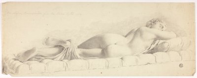 Oude standbeeld van slapende hermafrodiet door John Downman