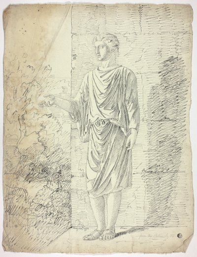 Na een antiek beeld van een staande jongeling door John Downman