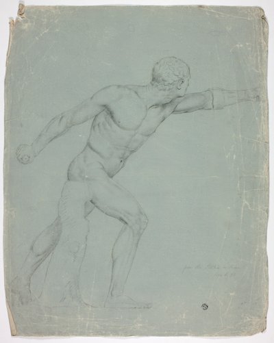 De Borghese Gladiator van het Standbeeld in Rome door John Downman