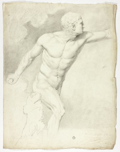 De Borghese Gladiator van het standbeeld in Rome door John Downman